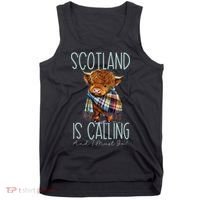 Scotland Is Calling And I Must Go! Highland Cow Tank Top thumb 0