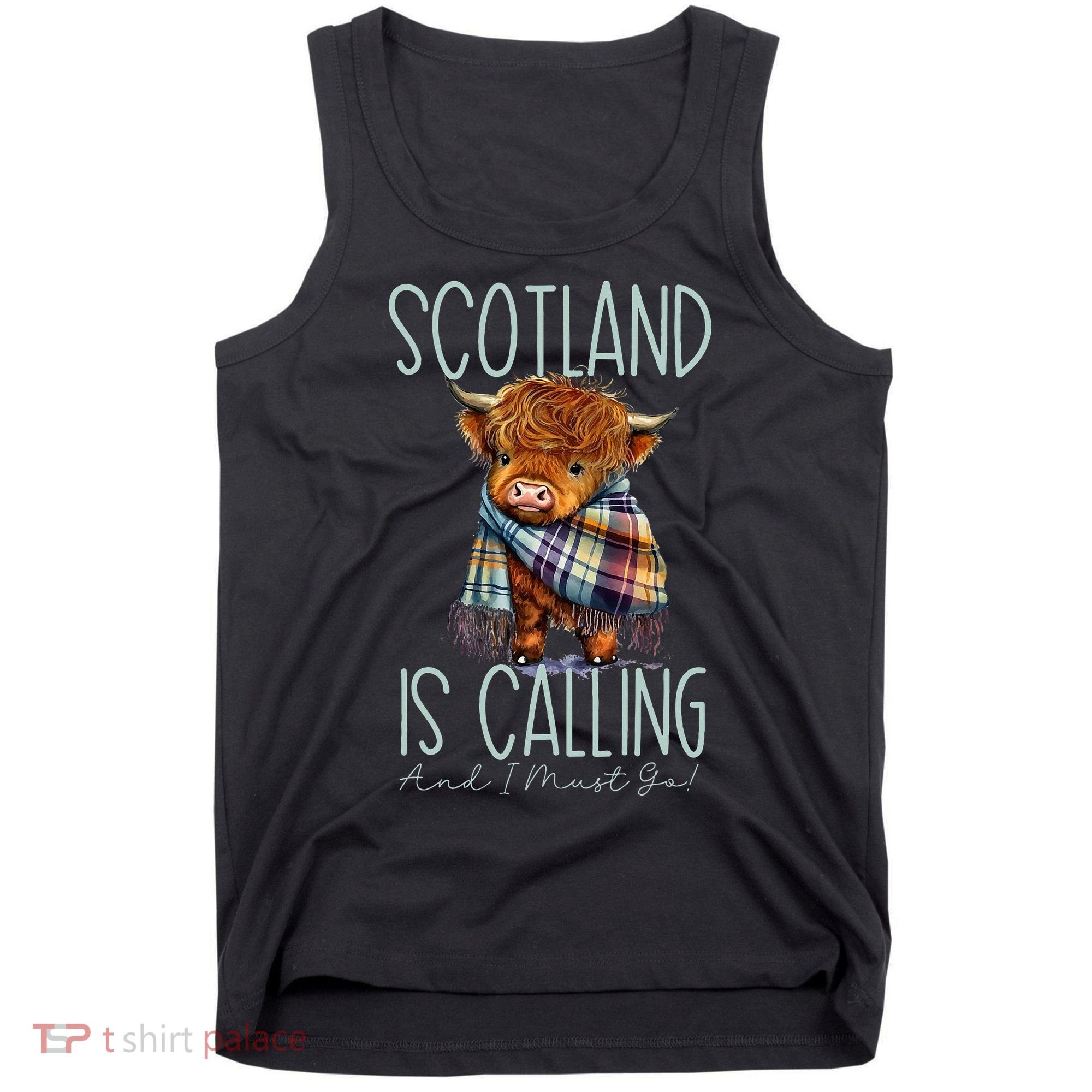 Scotland Is Calling And I Must Go! Highland Cow Tank Top