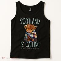 Scotland Is Calling And I Must Go! Highland Cow Tank Top thumb 2