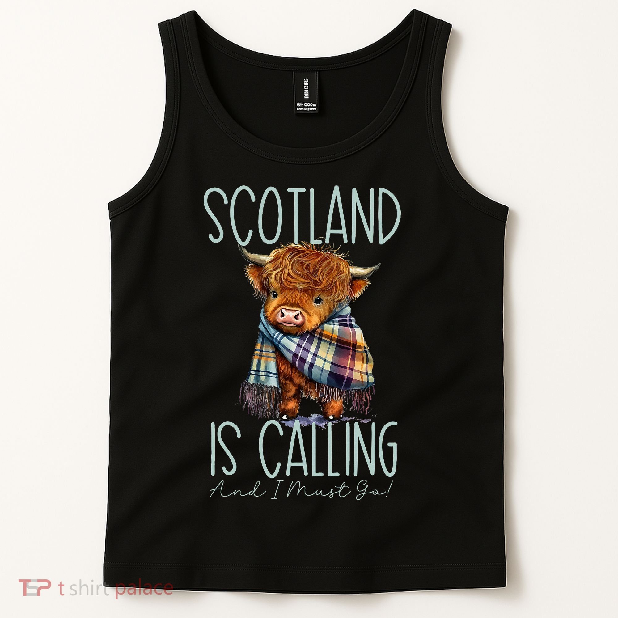 Scotland Is Calling And I Must Go! Highland Cow Tank Top