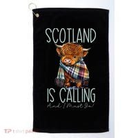 Scotland Is Calling And I Must Go! Highland Cow Golf Towel thumb 0