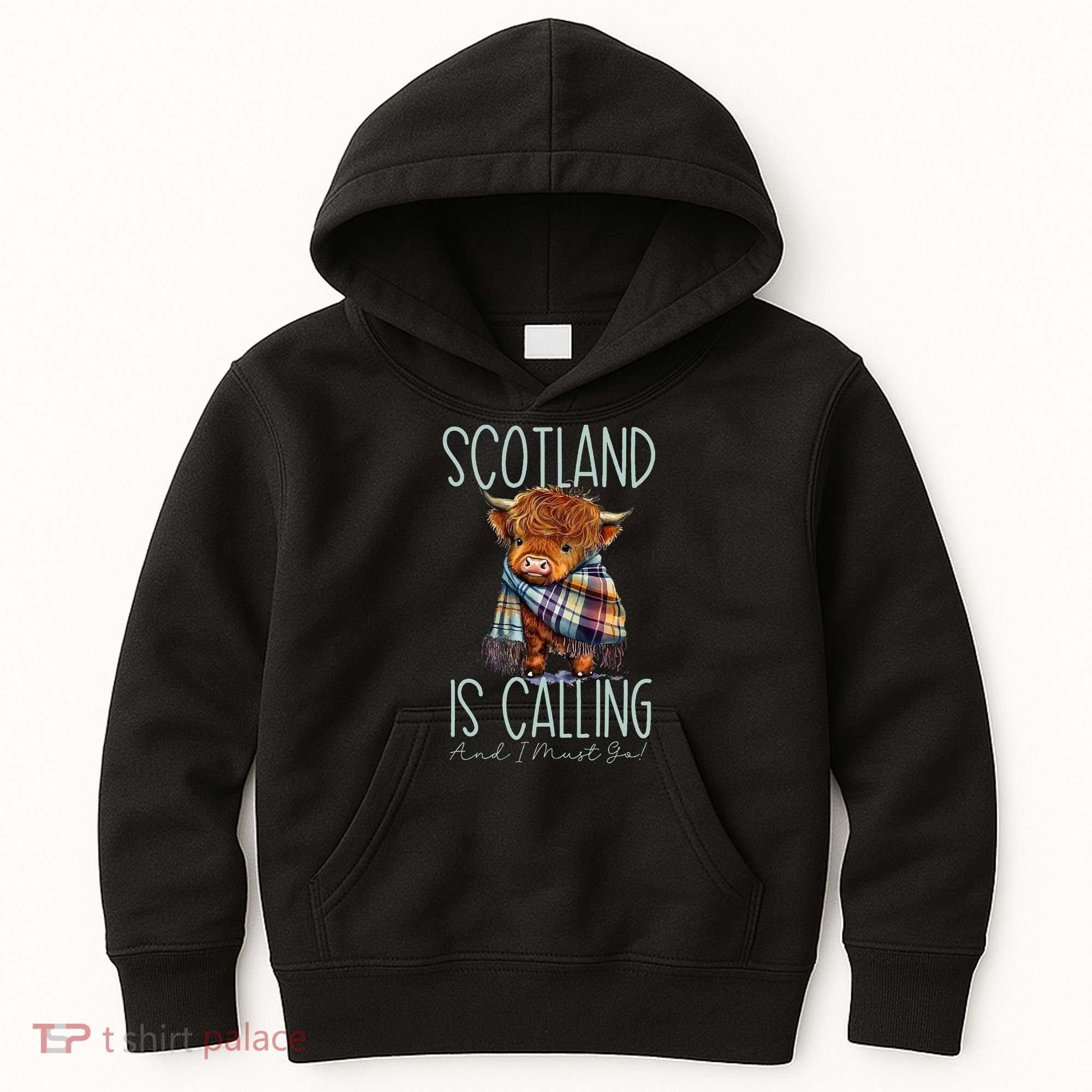 Scotland Is Calling And I Must Go! Highland Cow Kids Hoodie