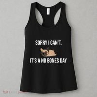 Sorry I Can't Today It's A No Bones Day Cute Pug Women's Tank Top thumb 3