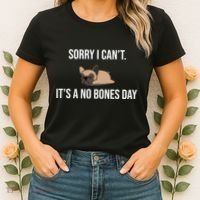 Sorry I Can't Today It's A No Bones Day Cute Pug Women's T-Shirt thumb 2