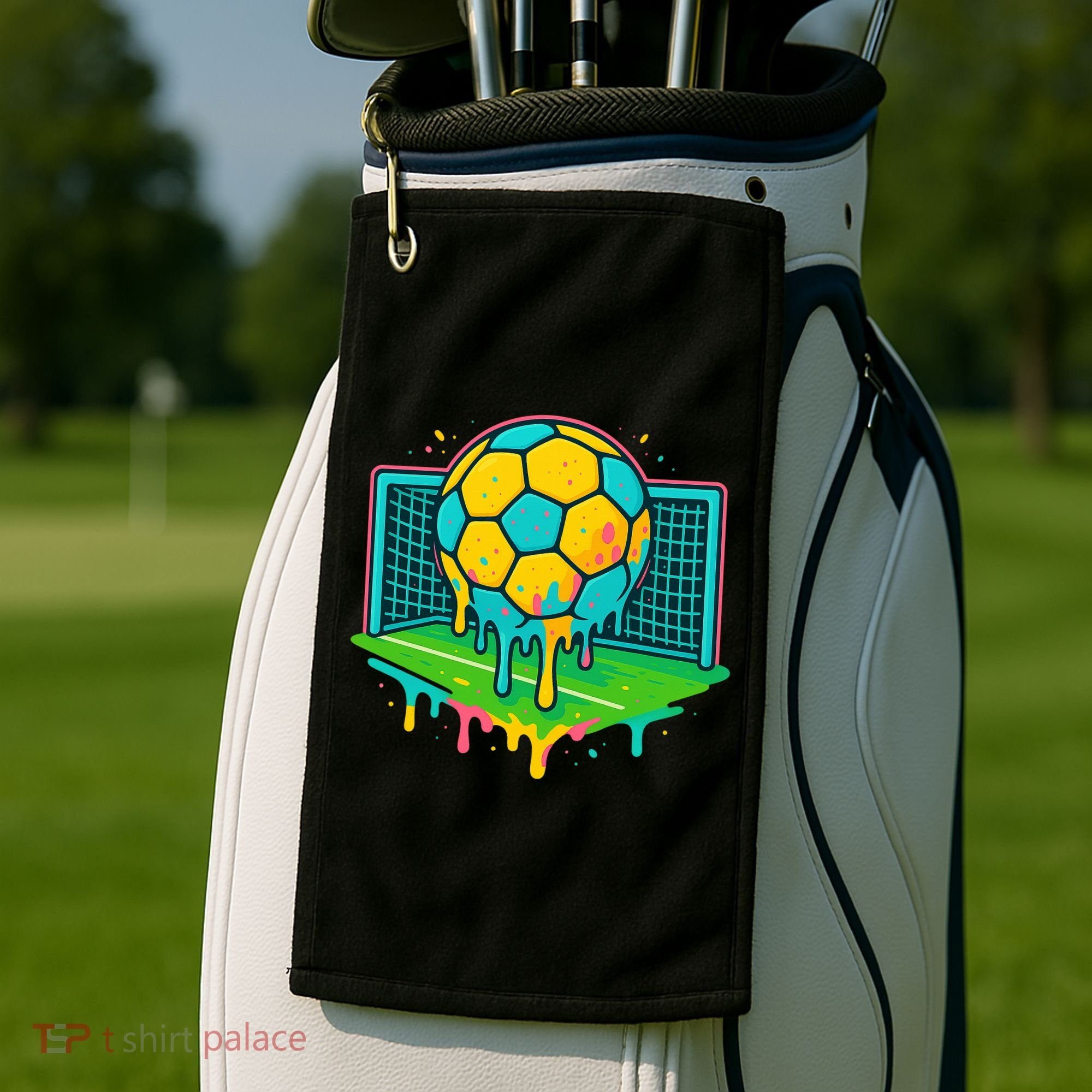 Soccer Ice Cream Drip Golf Towel