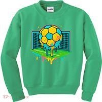 Soccer Ice Cream Drip Kids Sweatshirt thumb 0