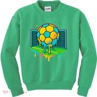 Soccer Ice Cream Drip Kids Sweatshirt thumb 0