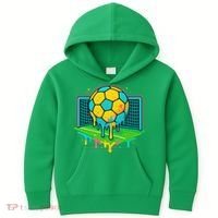 Soccer Ice Cream Drip Kids Hoodie thumb 0
