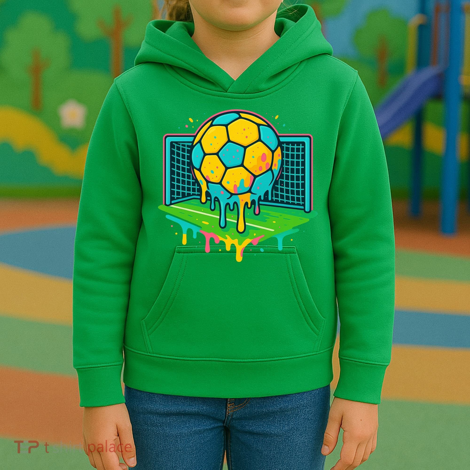 Soccer Ice Cream Drip Kids Hoodie