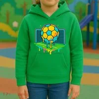 Soccer Ice Cream Drip Kids Hoodie thumb 3