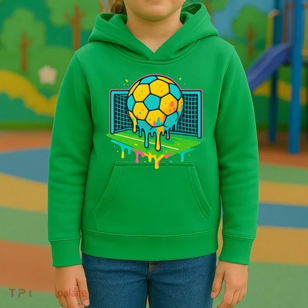 Soccer Ice Cream Drip Kids Hoodie