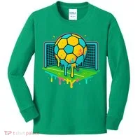 Soccer Ice Cream Drip Kids Long Sleeve Shirt thumb 0