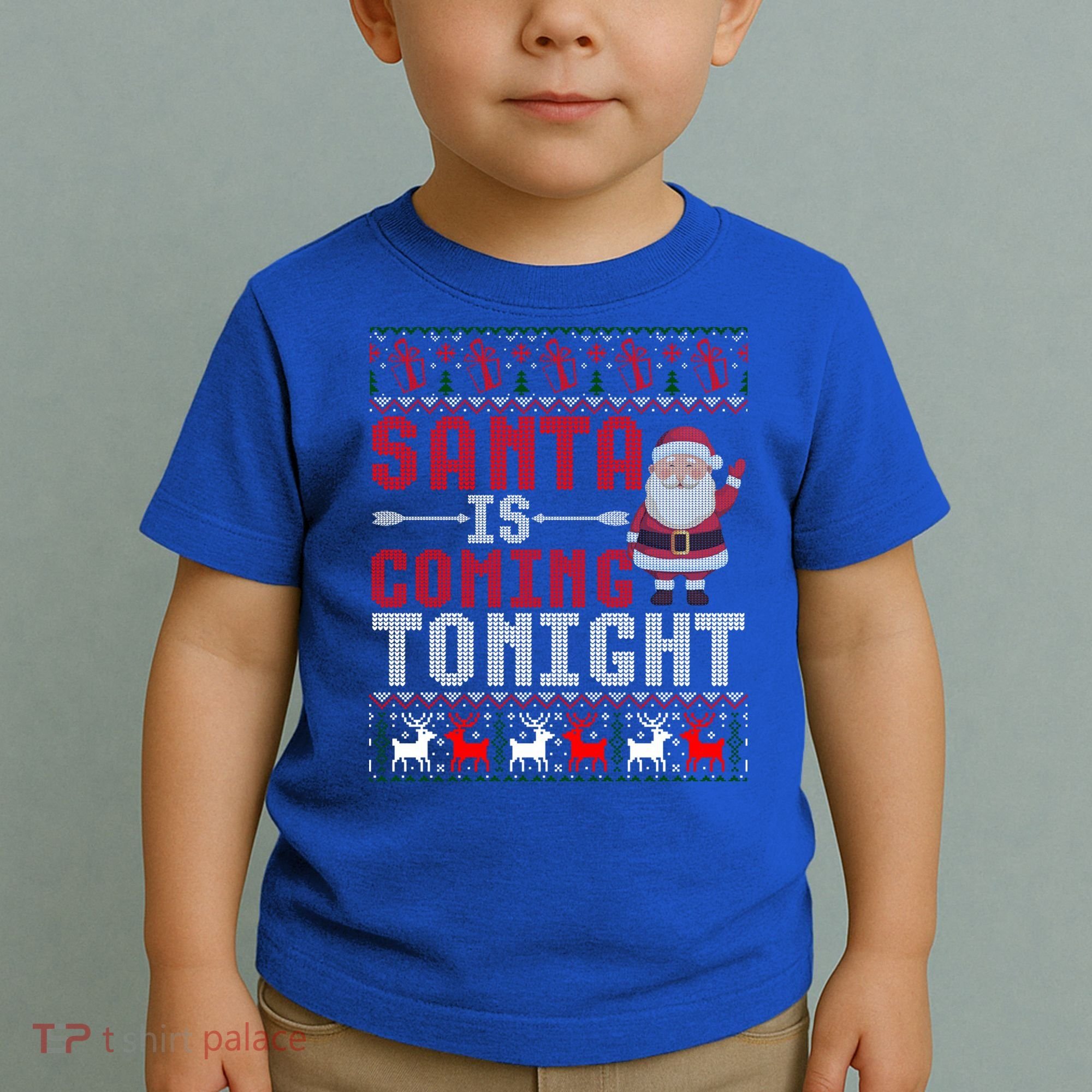 Santa Is Coming Tonight Chrismtas Present Ugly Xmas Sweater Gift Toddler T-Shirt