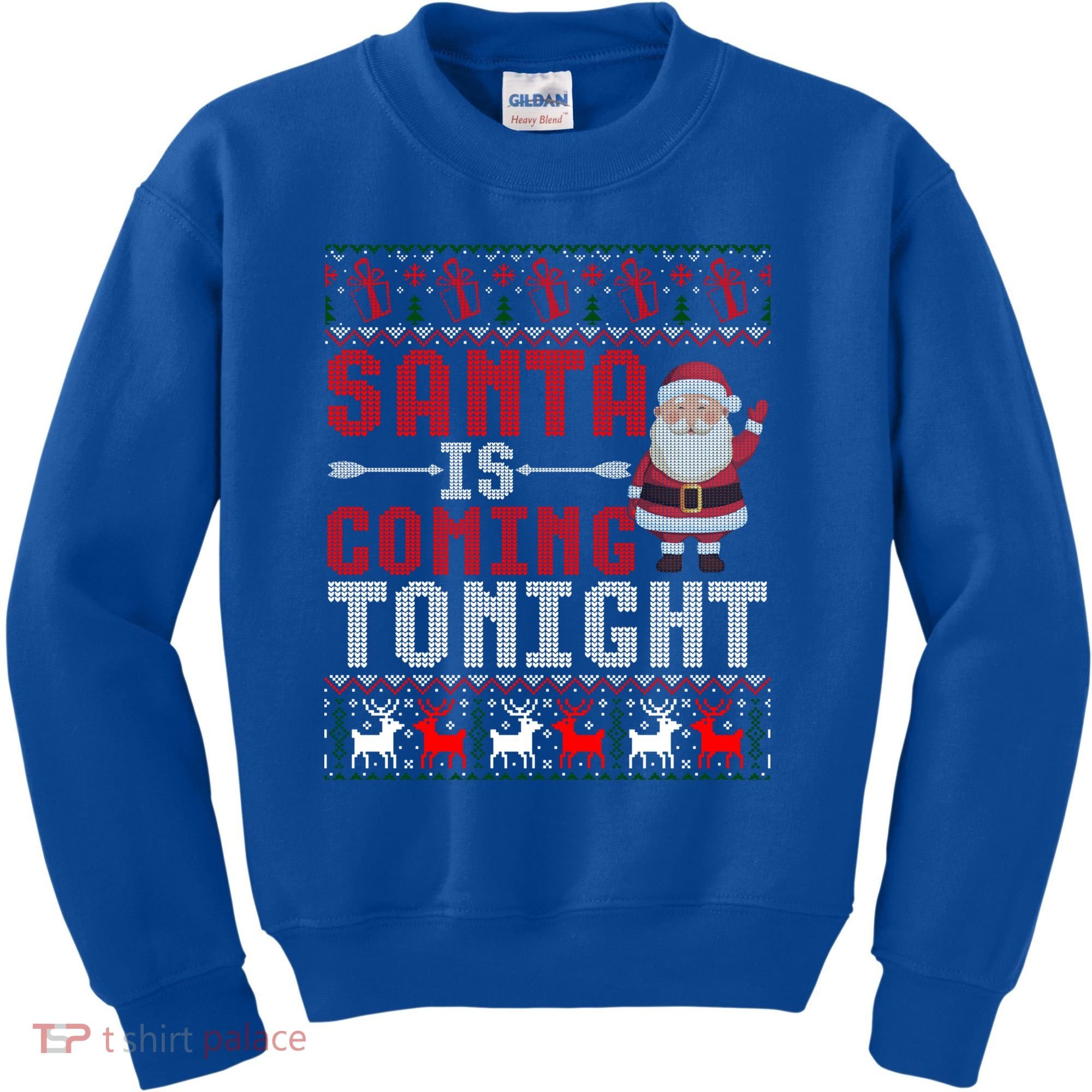 Santa Is Coming Tonight Chrismtas Present Ugly Xmas Sweater Gift Kids Sweatshirt