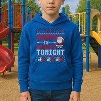 Santa Is Coming Tonight Chrismtas Present Ugly Xmas Sweater Gift Kids Hoodie thumb 2