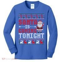 Santa Is Coming Tonight Chrismtas Present Ugly Xmas Sweater Gift Kids Long Sleeve Shirt thumb 0