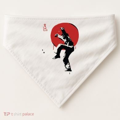 Sumi Ink Crane Kick USA-Made Doggie Bandana