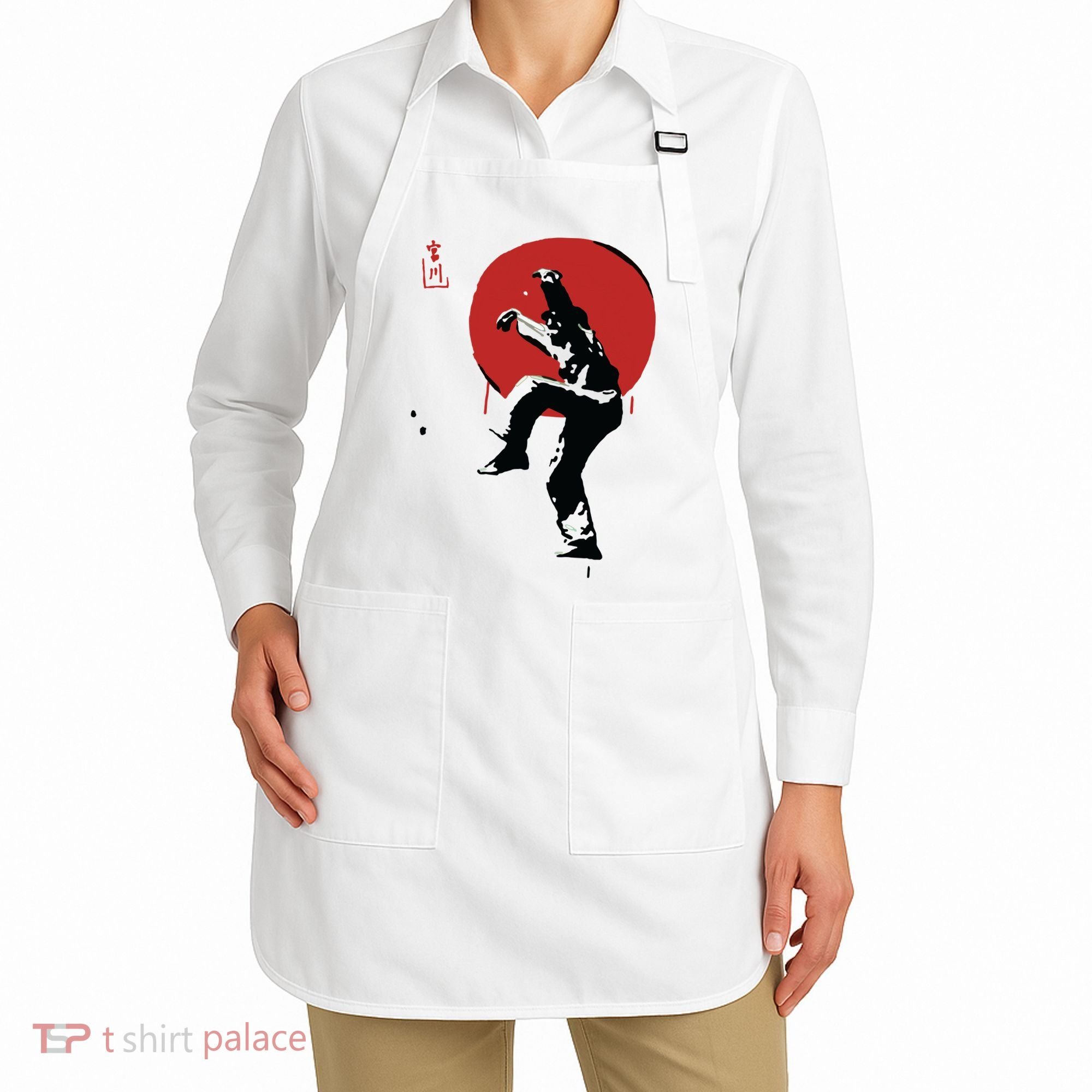 Sumi Ink Crane Kick Apron