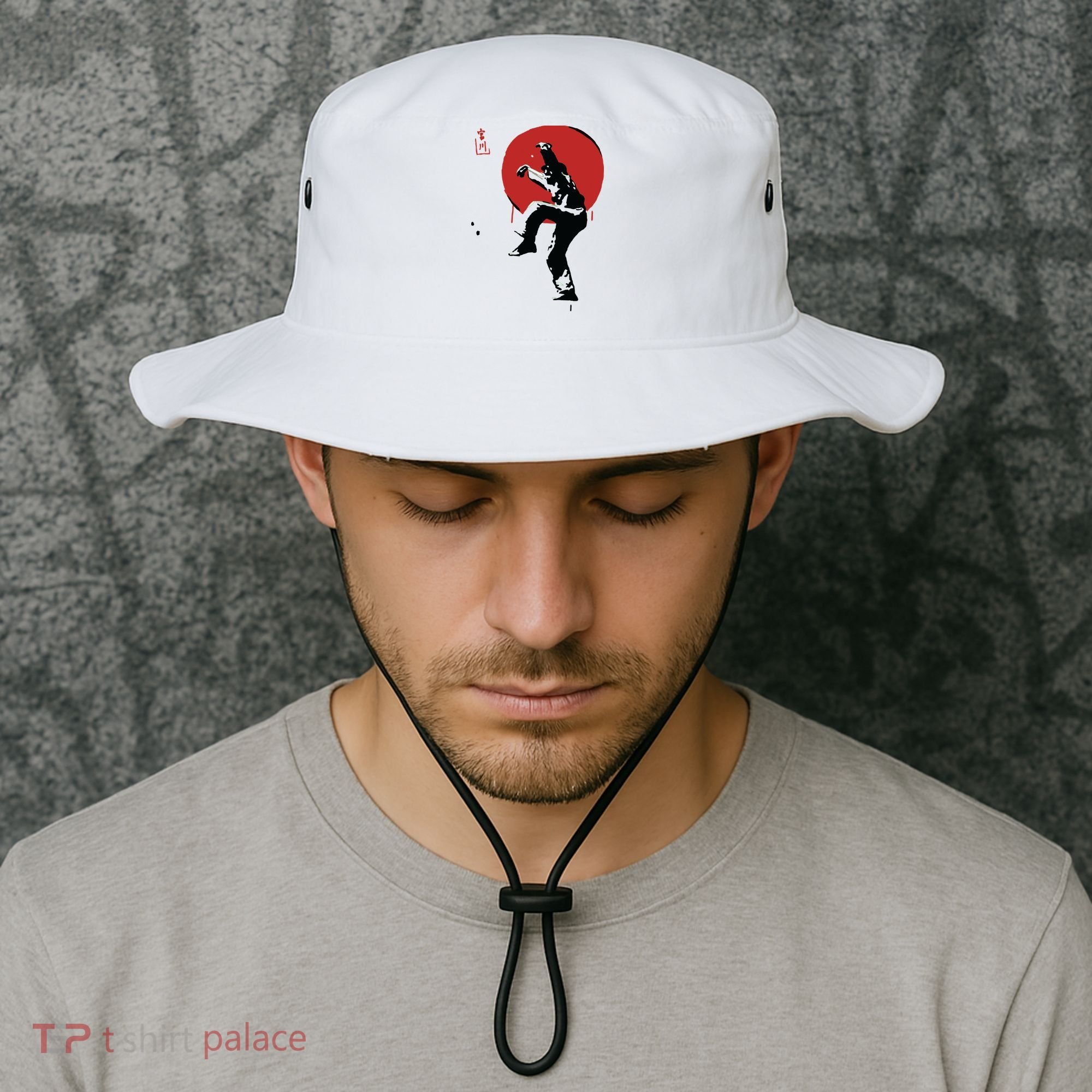 Sumi Ink Crane Kick Bucket Hat