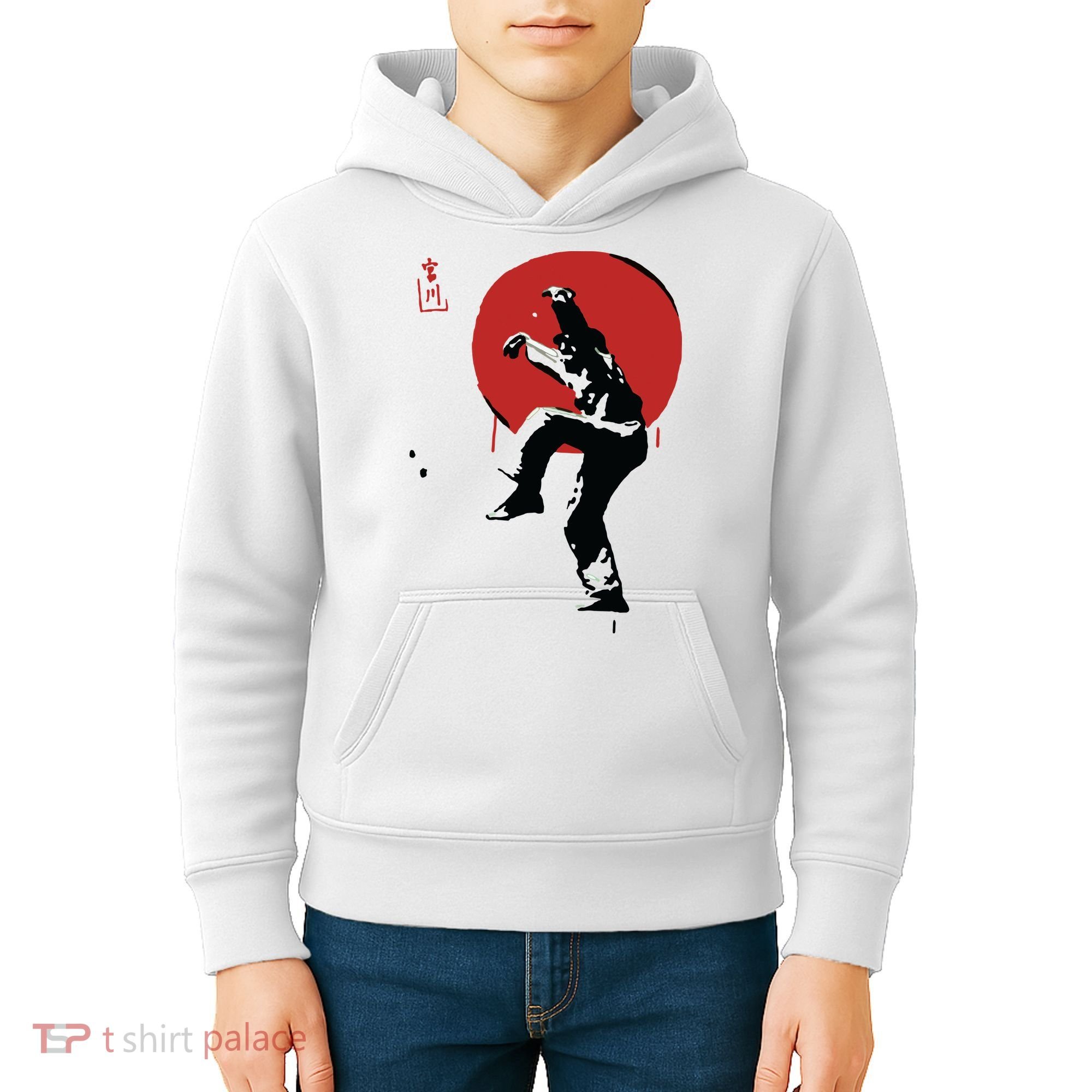 Sumi Ink Crane Kick Kids Hoodie