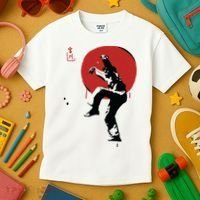 Sumi Ink Crane Kick Kids T-Shirt thumb 3