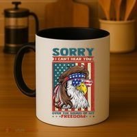 Sorry I Cant Hear You Over The Sound Of My Freedom Eagle Coffee Mug thumb 4
