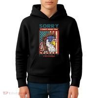 Sorry I Cant Hear You Over The Sound Of My Freedom Eagle Kids Hoodie thumb 4