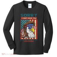 Sorry I Cant Hear You Over The Sound Of My Freedom Eagle Kids Long Sleeve Shirt thumb 0