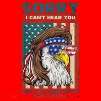 Sorry I Cant Hear You Over The Sound Of My Freedom Eagle Santa Hat thumb 1