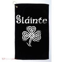 Slainte Irish Cheers Good Health St Patricks Day Golf Towel thumb 0