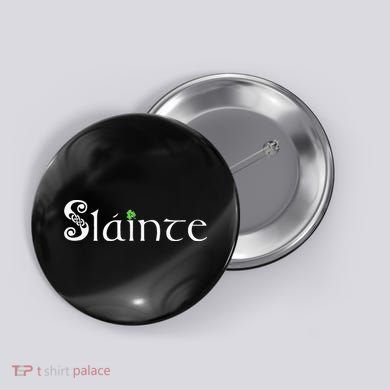 Slainte! Irish Cheers St Patrick's Day Leprechaun Toast Button