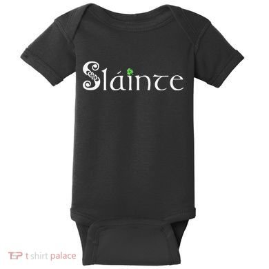 Slainte! Irish Cheers St Patrick's Day Leprechaun Toast Baby Bodysuit