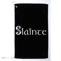 Slainte! Irish Cheers St Patrick's Day Leprechaun Toast Golf Towel thumb 0