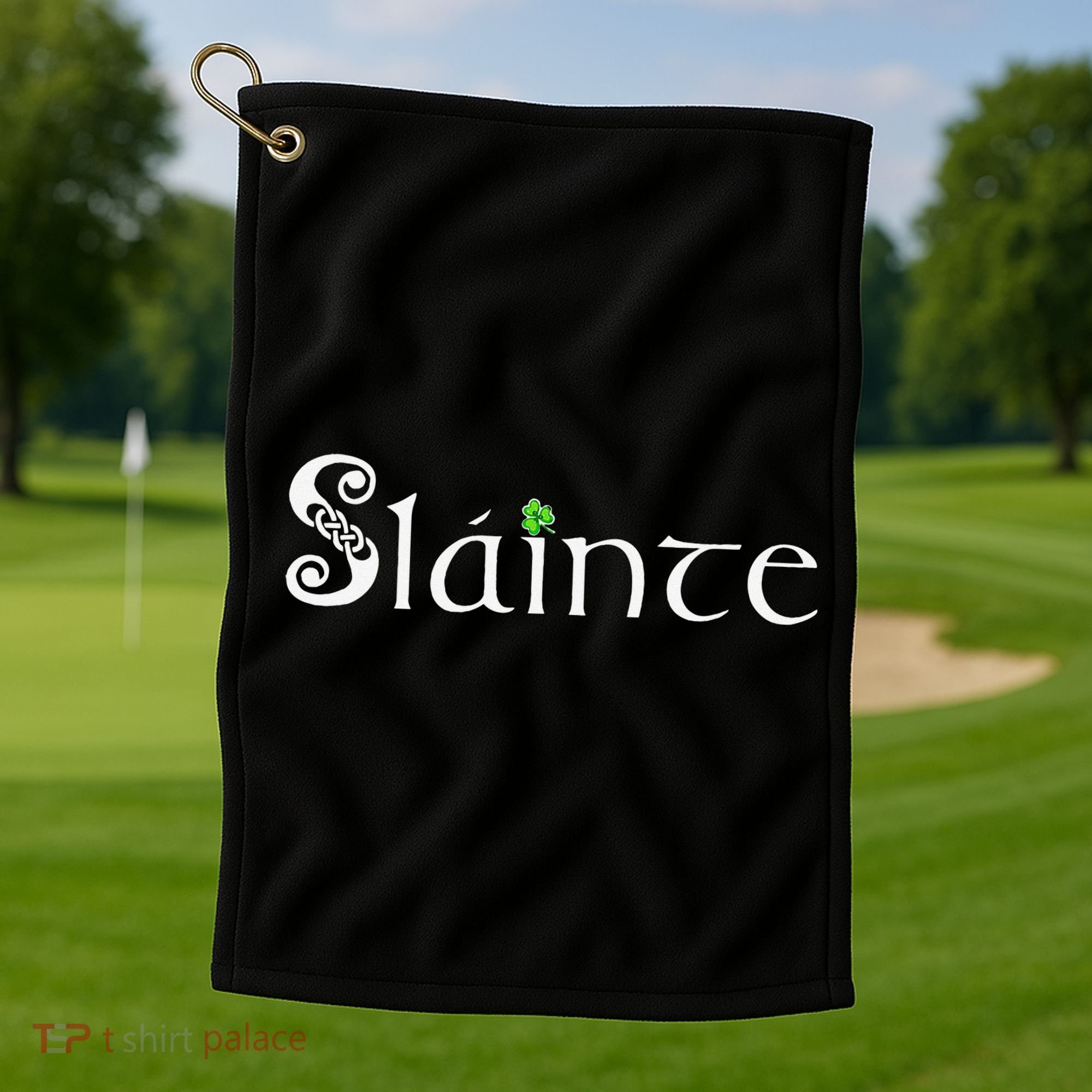 Slainte! Irish Cheers St Patrick's Day Leprechaun Toast Golf Towel