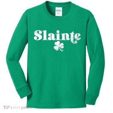 Slainte Irish Cheers Kids Long Sleeve Shirt