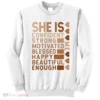 She Is Confident Strong Motivated Happy Beautiful Sweatshirt thumb 0