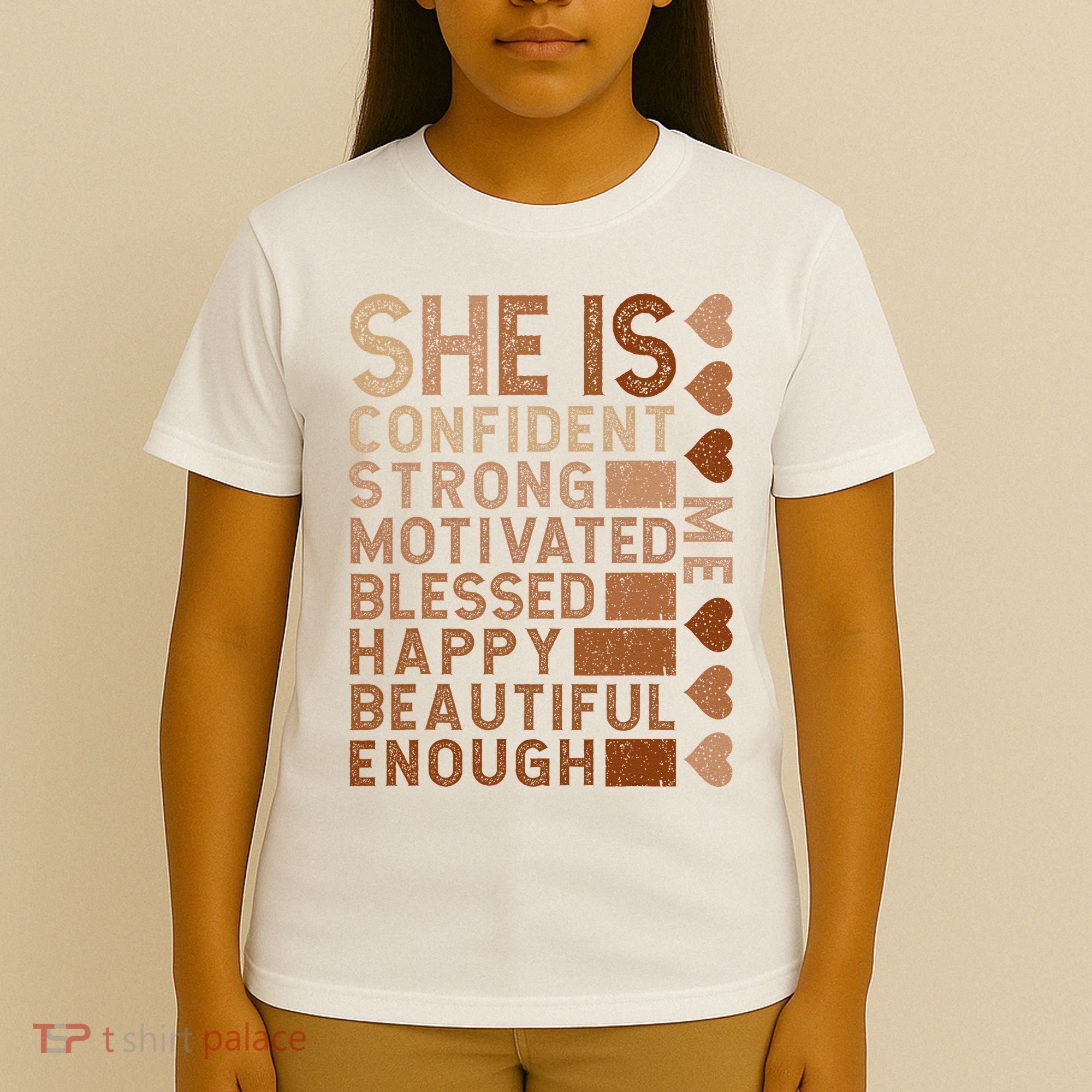 She Is Confident Strong Motivated Happy Beautiful T-Shirt
