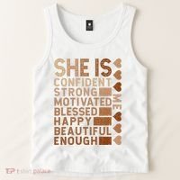 She Is Confident Strong Motivated Happy Beautiful Tank Top thumb 2