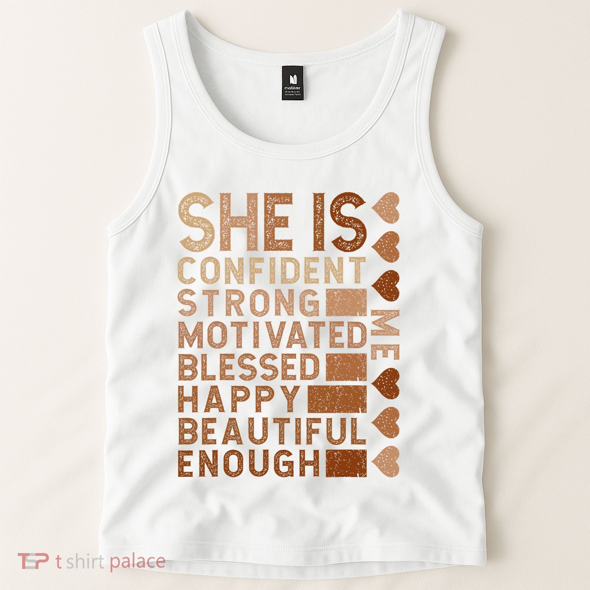 She Is Confident Strong Motivated Happy Beautiful Tank Top