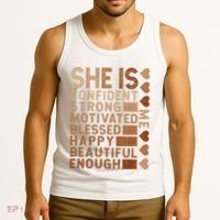 She Is Confident Strong Motivated Happy Beautiful Tank Top thumb 3