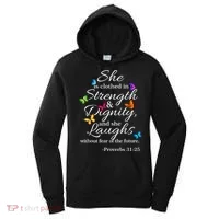 She Is Clothed Strength & Dignity Proverbs Women's Hoodie thumb 0