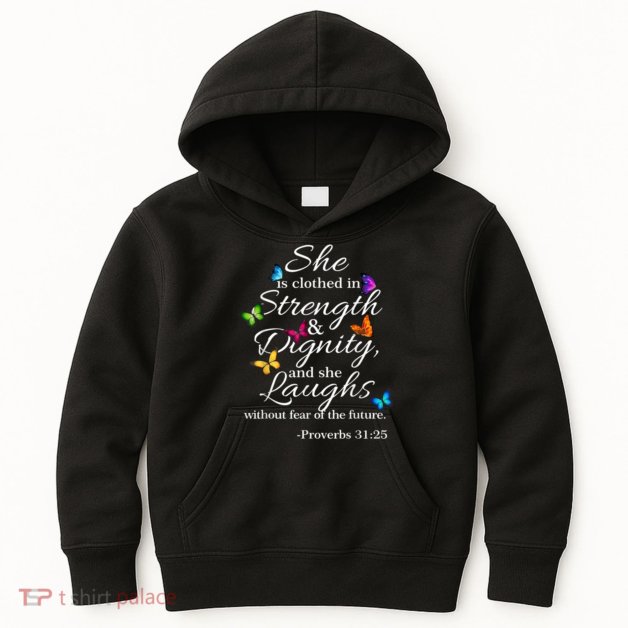 She Is Clothed Strength & Dignity Proverbs Kids Hoodie