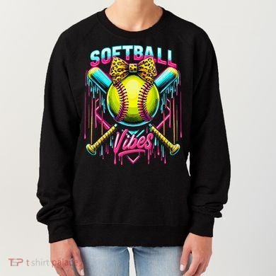 Softball Ice Cream Drip Coquette Bow Softball Vibes Women's Sweatshirt