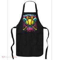 Softball Ice Cream Drip Coquette Bow Softball Vibes Apron thumb 0