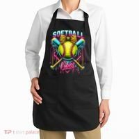 Softball Ice Cream Drip Coquette Bow Softball Vibes Apron thumb 2