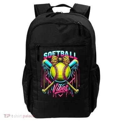 Softball Ice Cream Drip Coquette Bow Softball Vibes Backpack