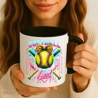Softball Ice Cream Drip Coquette Bow Softball Vibes Coffee Mug thumb 3