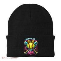 Softball Ice Cream Drip Coquette Bow Softball Vibes Beanie thumb 0