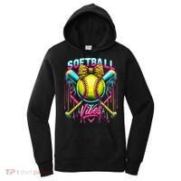 Softball Ice Cream Drip Coquette Bow Softball Vibes Women's Hoodie thumb 0