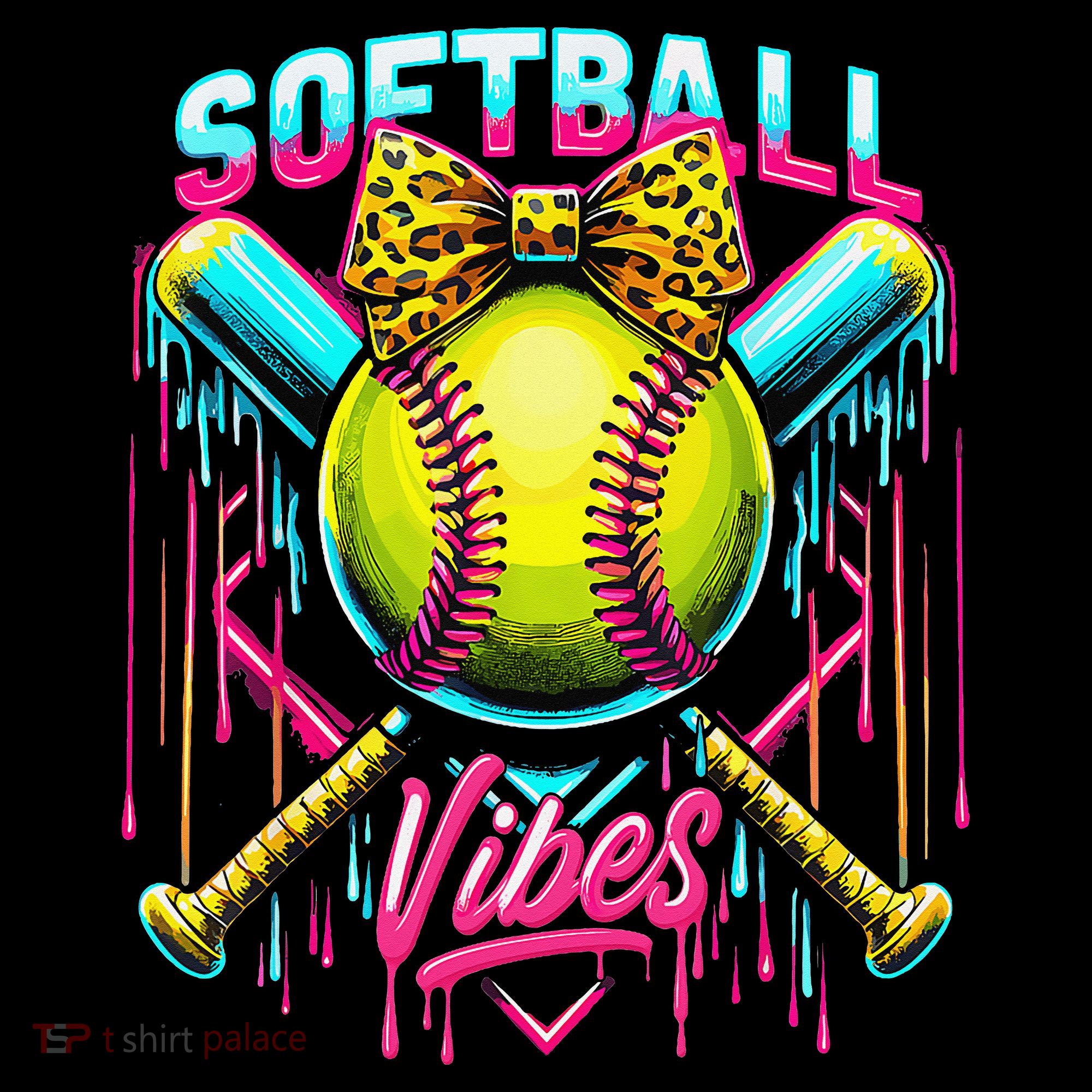 Softball Ice Cream Drip Coquette Bow Softball Vibes Women's Hoodie